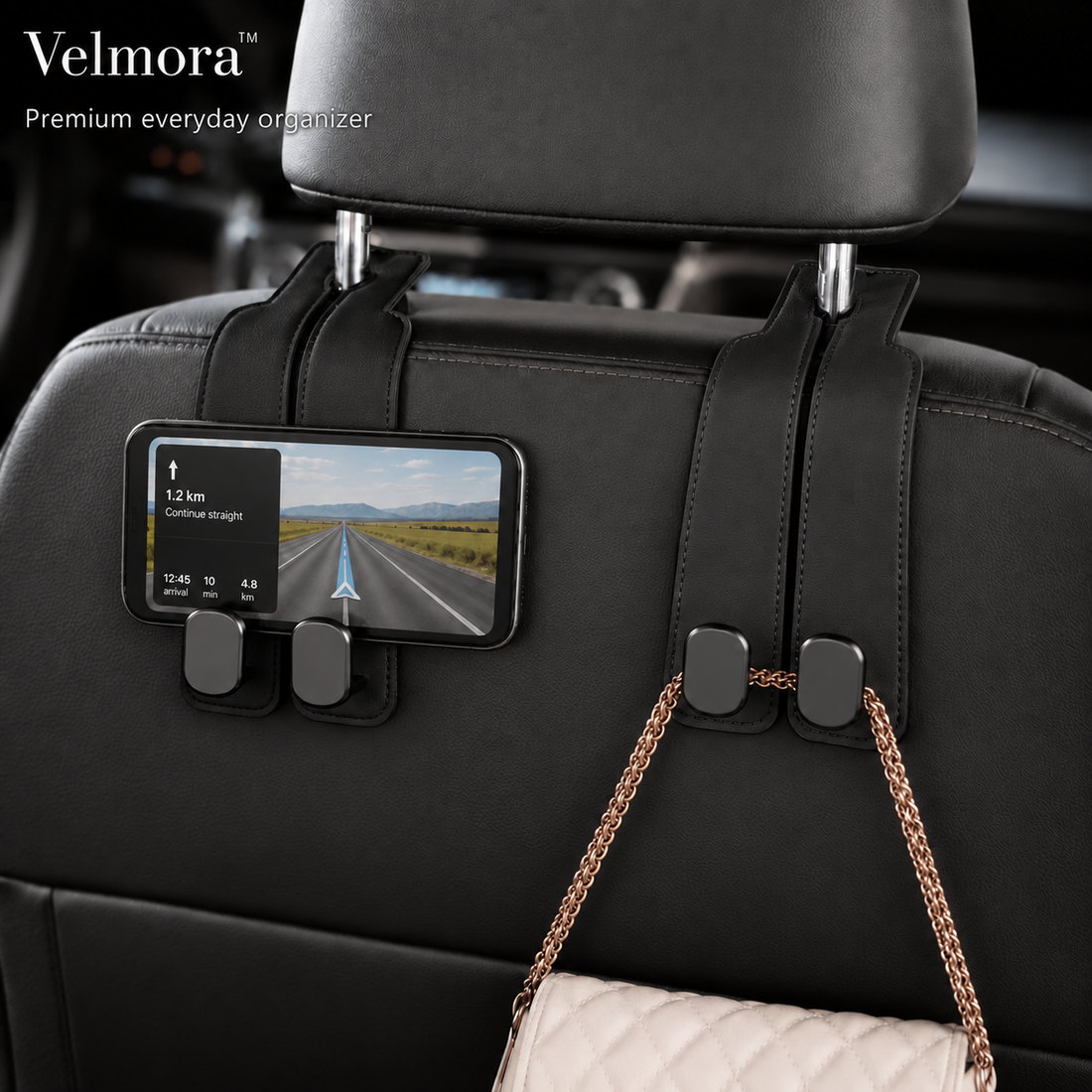 Velmora™ - Backseat Storage for Everyday Drives (Black)